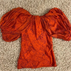 Giambattista Valli silk puff sleeve blouse size 38/XXS